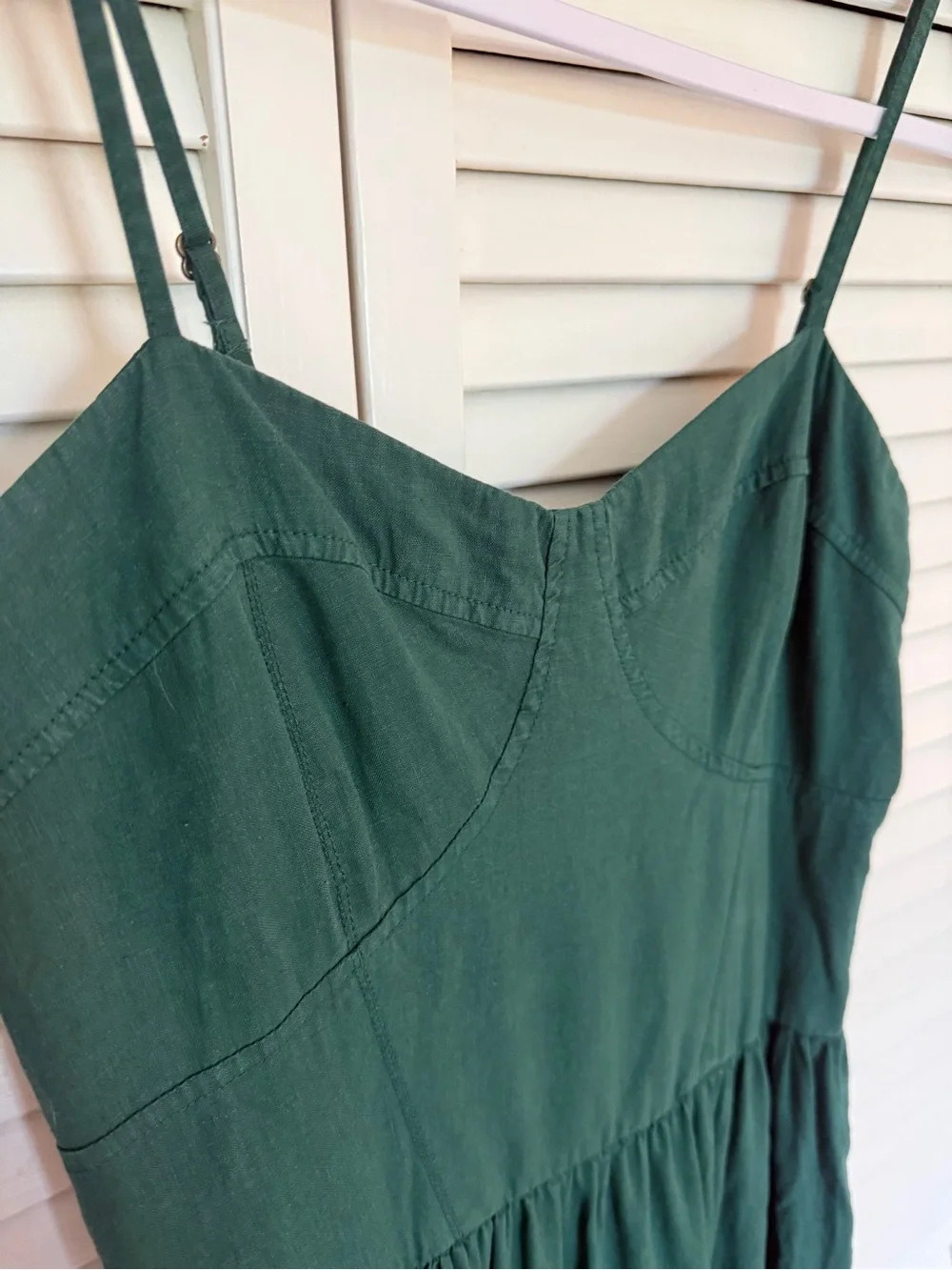 Dark Green Spaghetti Strap Maxi Dress - Picture 4 of 8
